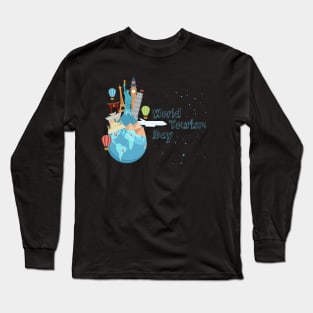 World Tourism Day - Love To Travel Across The World Long Sleeve T-Shirt